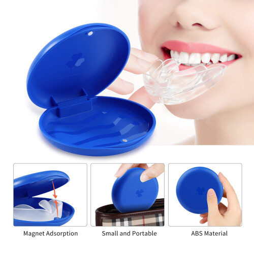 (2-pack) Retainer Case, Hållbara ortodontiska retainer-fodral - Blå 2