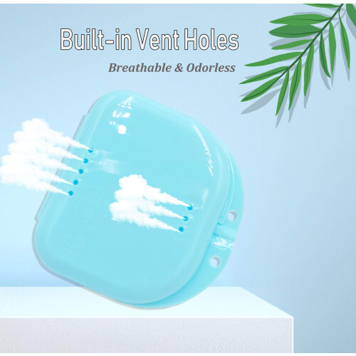 Orthodontic Retainer Case with Vent Holes - Light Blue 2