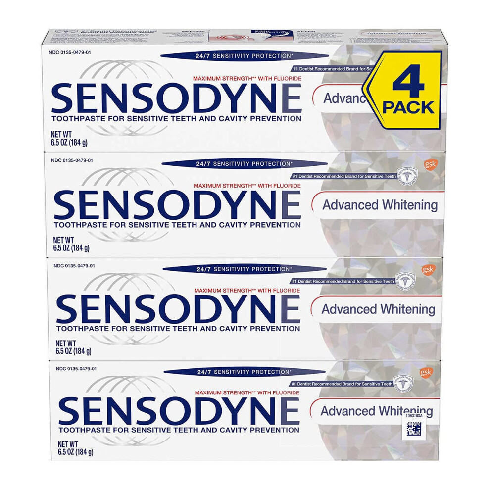 SENSODYNE Advanced Whitening Toothpaste  6.5 oz  4-Pack