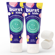 BURST Marshmallow Sparkle Kinderzahnpasta mit Fluorid (4oz/2 Pack) | Lecker | Für Kinder & Kleinkinder