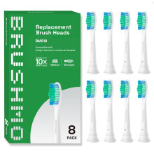 Brushmo Simply Clean and Provesults Compatible för Philips Sonicare ersättande tandborstehuvuden HX6013 HX6015 Exceptionell ren för bättre gummih