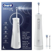 Oral-B AquaCare 6 Wireless Oral Irrigator  3 Replacement Nozzles  Interdental Cleaner  Gentle Teeth Cleaning & Healthy Gums  Oxyjet Technology  3 Mode