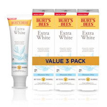 Pasta dental Burt's Bees Extra White con fl   or, sabor natural, menta de monta   a, 4.7 oz, paquete de 3