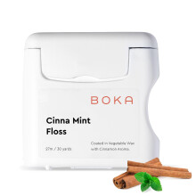 Boka Cinna Mint Woven Dental Floss lavet af naturlig gr?ntsagsvoks Teflon-fri og petroleumsfri 30 meter vokset tandtr?d (pakke p? 1)