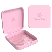Retainer Case, ARGOMAX Aligner Case, 2-delad Ortodontisk Box (Rosa).