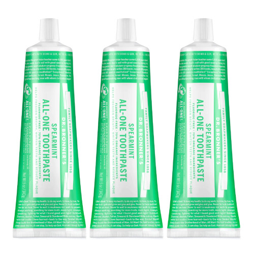 Dr Bronner's Dr. Bronners - All-One Toothpaste (Spearmint  5 Ounce  3-Pack)