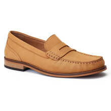(Brown, 11 (Adults')) Base London Garfield Leather Men's Burnt Tan Loafers