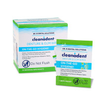 Dr. B Dental Solutions Cleanadent Tanddoekjes Kunstgebitreiniger Verwijdert Kleefstoffen Voedselvlekken en Geur 30 Stuks, 2 Stuks