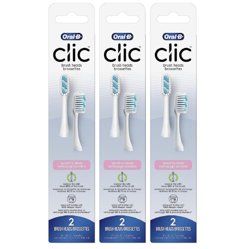 Oral-B Oral-B Clic Οδοντόβουρτσα Ευαίσθητης Καθαριότητας, Λευκή, 2 Τεμάχια (Συσκευασία 3)