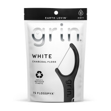GRIN White Charcoal Infused Flosspyx 75 Count Dental Flossers Minty Flavor Genbrugsplast Tr?kul Infunderet Floss Picks Premium L?ngere Floss Head