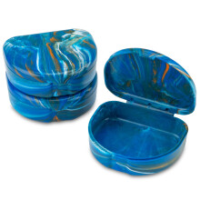 Practicon Marble Retainer Cases -oikomishoidon oikomishoidon hammassuojakotelo (3 kpl) (sinioranssi)