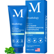 Mouthology Dentifrice 10% Nano Hydroxyapatite (Sans Fluor), Naturel, Reminéralisant, Blanchissant