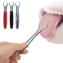 1Pc Sliver Tongschraper Tongreiniger Genezen Slechte Adem Metalen Tongschraper Roestvrijstalen Tongschraper Professionele Tongreiniger voor frisse ad