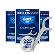 Oral-B Glide Ultra Deep Clean wykalaczki do nici dentystycznej usuwaja resztki jedzenia i osad nazebny o chlodnym mietowym smaku 75 wykalaczek do nic