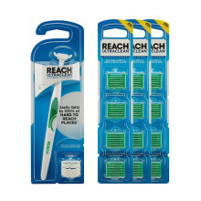Reach Ultraclean Access Flosserbundel Mint Tandplakverwijderaar voor moeilijk bereikbare plaatsen Mondverzorging PFAS-vrij 1 Flosser Starter Kit + 3