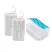 Holy rose Draagbare Tandzijdestokjes Dispenser 2Box Reiszijde Opbergkoffer met Volwassen Tandenstokers Flosser Sticks 80 Count Draagbare Flossdoos vo