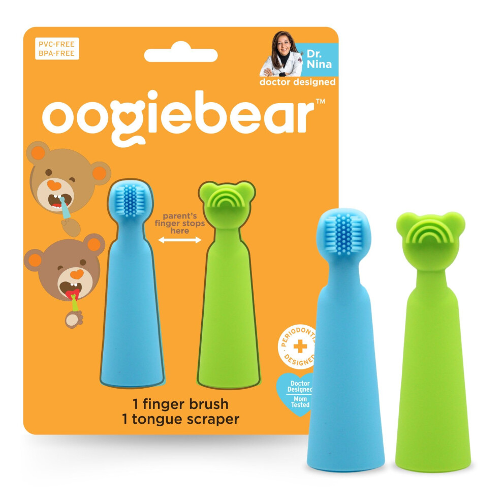 Brosse    doigts et gratte-langue pour b  b   Oogiebear - Soins bucco-dentaires doux en silicone souple sans BPA pour nourrissons et tout-petits