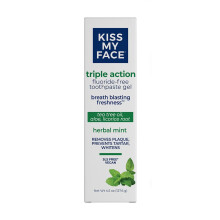 Bacia il mio viso Triple Action Dentifricio - SLS e fluoruro senza fluoro - Rimuove la placca previene il tartaro e rafforza lo smalto - nessun color