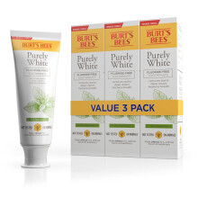 Pasta dental Burt's Bees sabor natural sin fl   or Purely White Zen Peppermint 4.7 oz paquete de 3