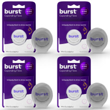 BURST Ekspanderende tandtrd (Mint Eucalyptus/160 Yards) | Pletabsorberende og vvet med xylitolbelgning til bekmpelse af hulrum | Vegansk | Pa