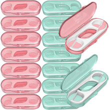 14 Packs Travel Dental Floss Pick Case Holder Wordt geleverd met 140 stuks Premium QUALIALL Tandenstoker Flossers voor Volwassenen Tandenreiniging Ve