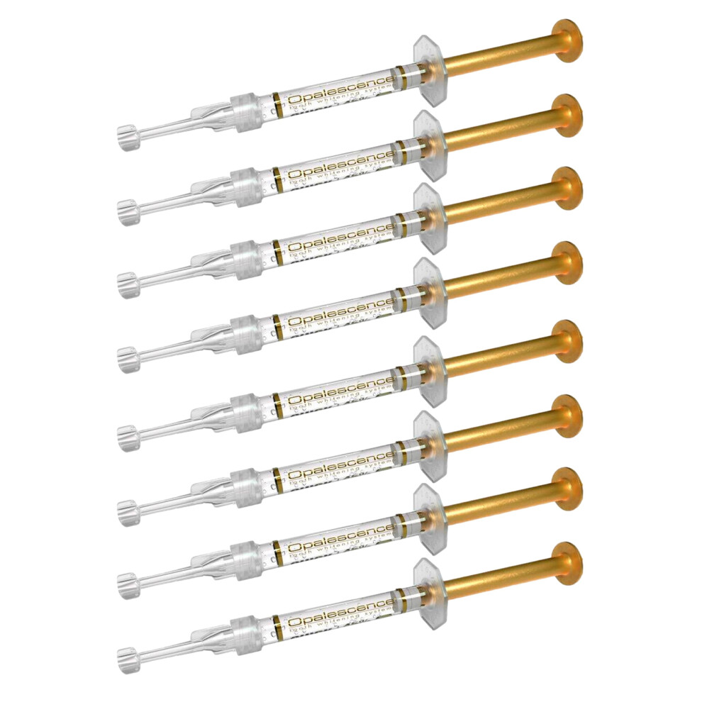 Opalescence 45% Gel Syringes Teeth Whitening Treatment - (8 Syringes) Refill Kit Carbamide Peroxide. Made by Ultradent  in Mint Flavor. Tooth Whitenin