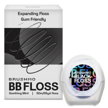 Brushmo Black Floss (BB Floss) Door Amerikaanse tandartsen ontworpen mondverzorging Vlekabsorberend geweven, uitzettende tandzijde met natuurlijke wa