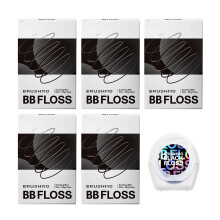 Brushmo Black Floss (BB Floss) - Uitbreidend tandvleesvriendelijk, verzachtend Mint Dental Floss Natuurlijke was helpt tandplak van tanden te verwijd