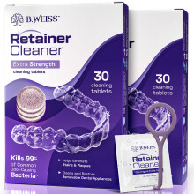 Weiss Naturals Retainer Cleaner Tabletten Invisalign Cleaner Verwijder vlekken Geuren en tandplak Geschikt voor FSA en HSA GRATIS PERSULFATE Nachtbes