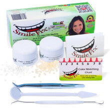 SmileFix Deluxe Zahnreparaturset  Farblich passende Masse  Inklusive Werkzeug  Fehlende oder beschdigte Zhne  Lcken und abgebrochene Zhne