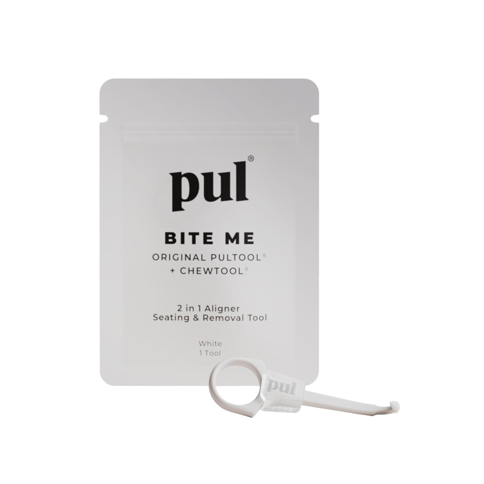Pultool Pul Chew Tool & Clear Aligner Removal 2 In 1 Combo Tool - Compatible With Invisalign Removable Braces & Trays Aligners Retainers Dentures - Hygieni