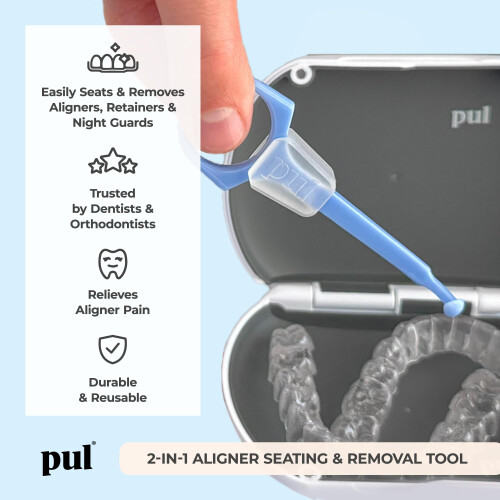 PUL Pacote de 2 Ferramentas 2-em-1 para Alinhadores - Compatível com Invisalign e Aparelhos 1