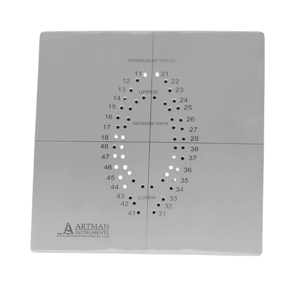 Artman Instruments Rubber Dam Template For Hole Punching - Dental Dam Punch Tool For Endodontic Restorative Dentistry And Oral Isolation