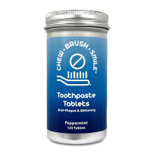 WELdental Chew Brush Smile Toothpaste Tablets 120 Count Peppermint