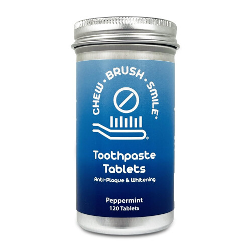 WELdental Chew Brush Smile Toothpaste Tablets 120 Count Peppermint