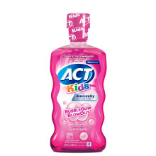 ACT Kids Antikavitet Fluoride Munvatten Bubble Gum bls ut [3-pack]