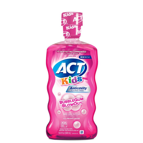 ACT Kids Στοματικό Διάλυμα με Φθόριο κατά της τερηδόνας για τσιχλόφουσκα [3 τεμάχια]