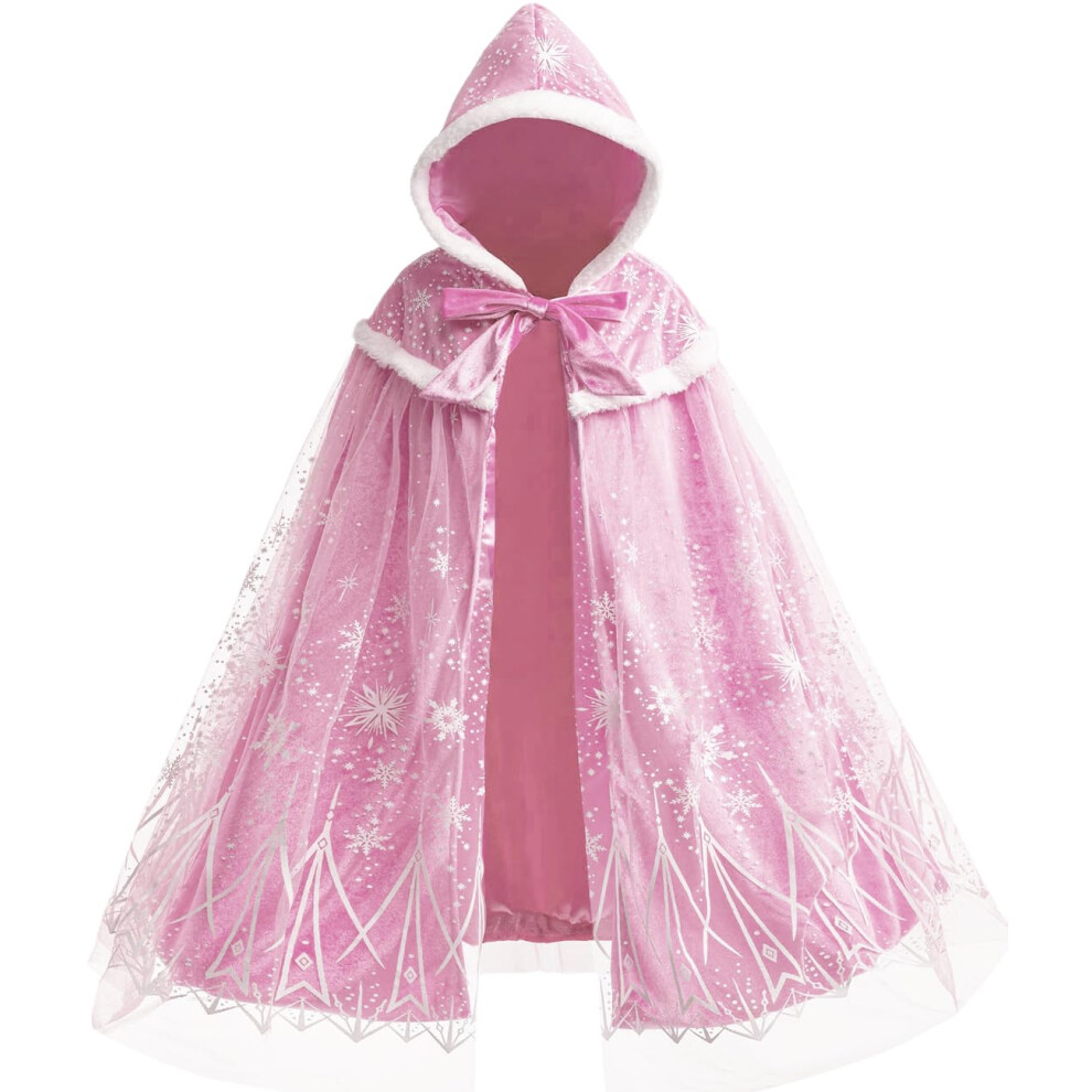 Purfeel Girls Elsa Cape DziecięCa CiepłA Peleryna Z Kapturem Ubieranka Princess Cape S 2-3T-image
