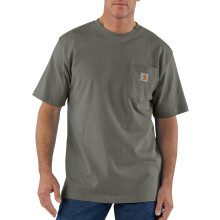 Carhartt Heren Loose Fit Heavyweight Korte Mouwen T-Shirt met Zak, Dusty Olive, X-Large/Tall