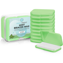 Braces Wax 10 Pack. Dental Wax for Braces & Aligners 50 Premium Orthodontic Wax Strips. Green Cases. Includes storage case. Food Grade ortho brace wa