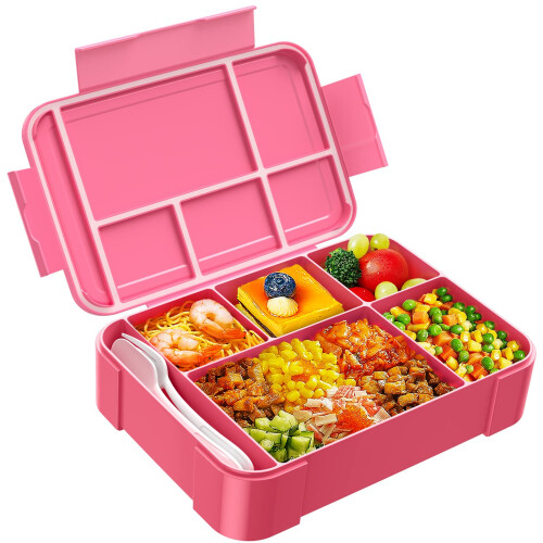 Jelife Kids Bento Box Lunch Box - 1450 ml Szczelne 6 przegrdek Bento ...