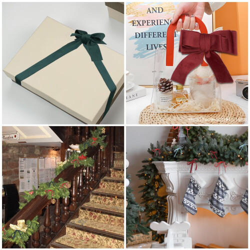 Fita de Veludo Terracota Dupla Face 1.5 polegadas 20 Jardas para Decoração de Natal, Presentes, Guirlandas, Casamentos 2