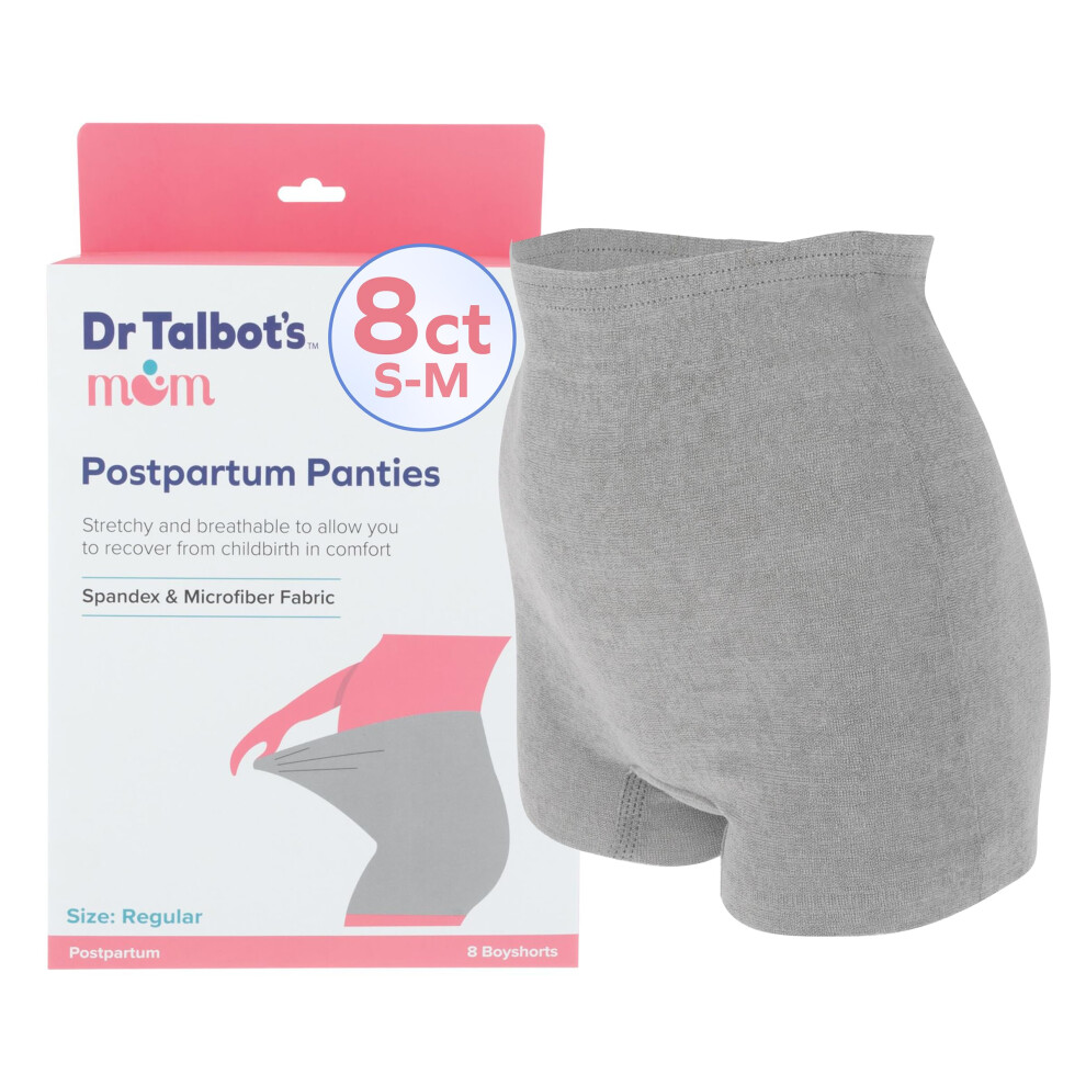 Culottes post-partum Dr. Talbot's Mom - Lot de 8 - Culottes jetables pour soins post-partum - Tailles S    M - Gris