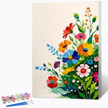 Indrammet maling efter numre Kit til voksne Begyndere og b?rn Blomster Nem voksen maling efter nummer s?t p? l?rred DIY Craftoria Akryl akvarel o