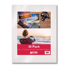 Better Office Products Glossy Photo Paper  8.5 x 11 Inch  30 Sheets  200 gsm  Letter Size  30-Count Pack