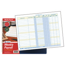 Adams Weekly Payroll Record 20 Employee Capacity Spiral Binding 11 x 8.5 Inches White (AFR50)