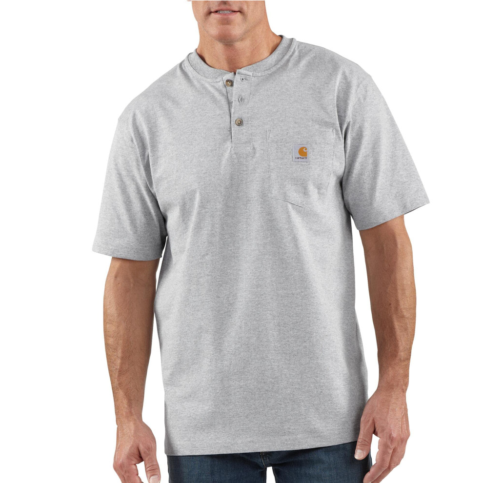 Carhartt Men's Workwear Pocket Henley Shirt  Heather Gray  2X-Large