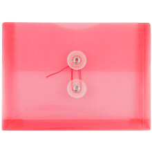 Buste in plastica di carta in jam con chiusura di cravatta a bottone e stringa - Dimensione indice - 5 1/2 x 7 1/2 - rosa/rosso chiaro - 12/pacchetto