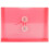 JAM PAPER Plastic Envelopes with Button & String Tie Closure - Index Size - 5 1/2 x 7 1/2 - Pink/Light Red - 12/Pack 1