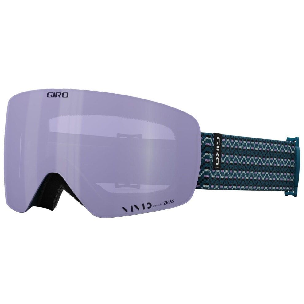 Giro Contour Rs Ski Goggles - Snowboard Goggles For Men & Women - Harbor Sequence Strap W/Vivid Haze/Vivid Infrared Lenses Blue